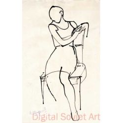 Sketch of Woman on Chair – Без названия