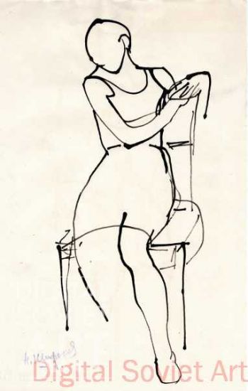Sketch of Woman on Chair – Без названия