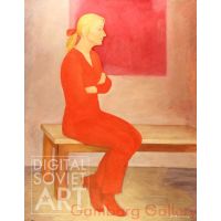 Woman in Red at Red Exhibition – Женщина в красном  (без назв.)