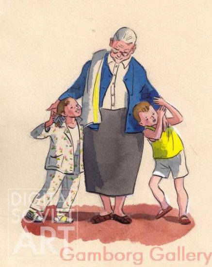 Illustration from "Our Grandad", Elena Blaginina – Иллюстрация для книги "Наш дедушка", Елена Благинина