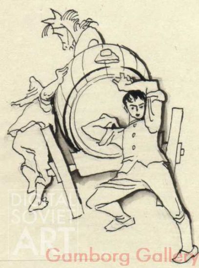 Illustration from "Karole Seeks a Craft", Ludmilla Makowsky (Luda) (1959) – Иллюстрации для рассказа "Кароле ищет себе ремесло", Людмила Маковский (Луда) (1959)
