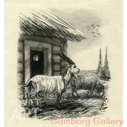 Illustration from "The Goat and the Ram", Russian Folk Tale – Козел да баран, русская народная сказка