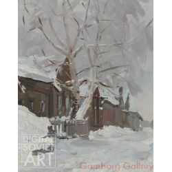 Winter Scene in Village – Без названия