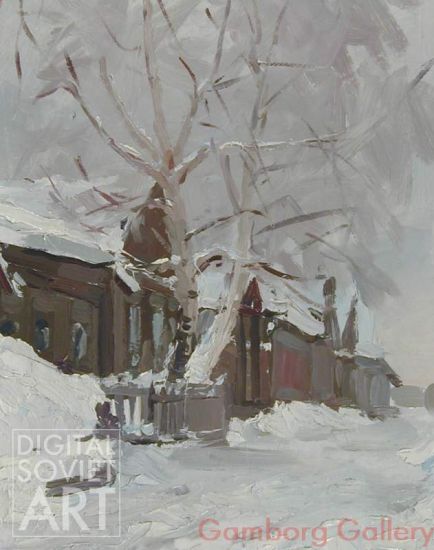 Winter Scene in Village – Без названия