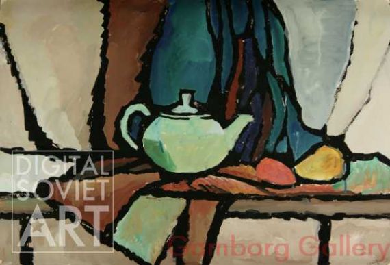 Still-Life with Teapot with Textile in the Background – Без названия
