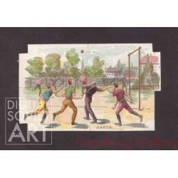 Label for Chocolate Bar "Sports and Games". Lapta -  a Russian bat and ball game first known to be played in the 14th century - similar to cricket. – Шоколад "Игры". Лапта