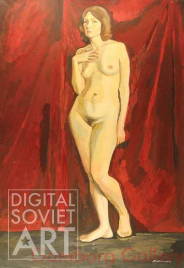 Nude on Red Background – Обнаженная (без назв.)