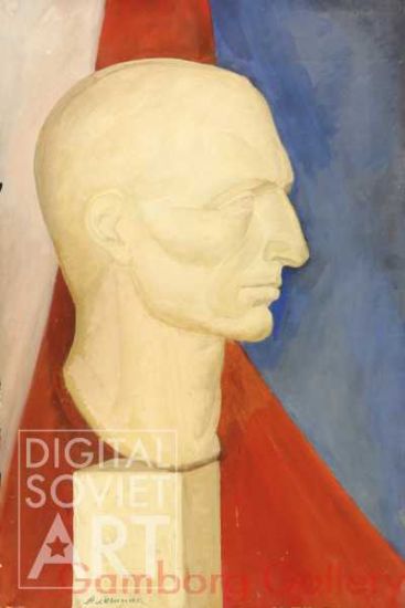 Bust on Blue and Red Background – Бюст на красном фоне (без назв.)