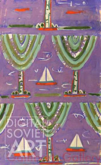 Sketch for Textile with Yachts – Без названия