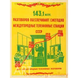 The Intercity  Telephone Exchanges of the USSR Every Year Supply 143,1 Million Telephone Conversations – 143,3 млн. разговоров обеспечивают ежегодно международные телефонные станции СССР