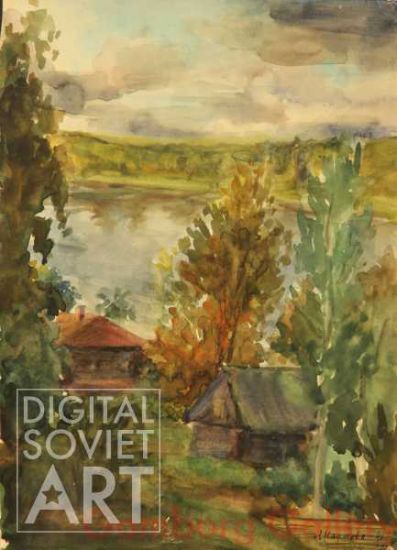 River Landscape with Cottage – Без названия