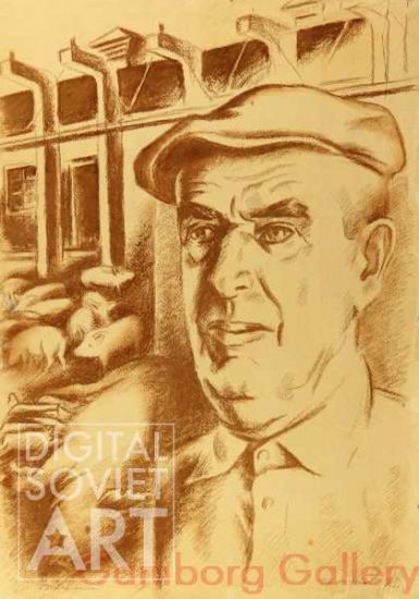 Portrait of I.A. Mezheritsky, Director of the Pig Farm at the Kolkhoz named "Communism" – П-т Межерицкого И.А., зав. свинофермы колхоза Коммунизма