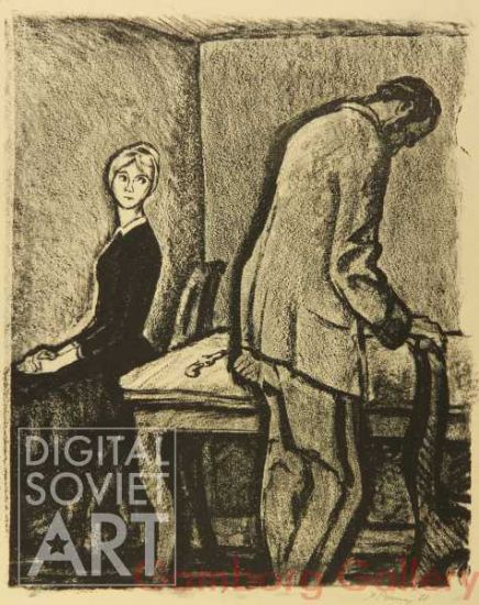Illustration to Fyodor Dostoevsky's short story "A Gentle Creature"  (1871) – Кроткая. Кроткая бунтует