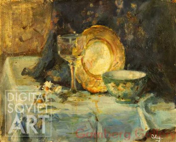 Still-life with Glass, Plate and Bowl – Без названия