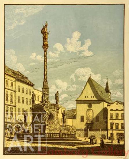 Plague column on Dolní square in Olomouc – Площадь Дольни в городе Оломуц