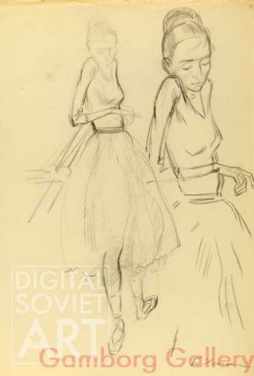 Sketch of Prima Ballerina Ekaterina Maximova – Екатерина Максимова - набросок