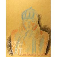 Woman in Blue Hat and Scarf – Без названия