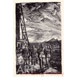 Illustration from "Miners", Vladimir Igishev, 1949 – Шахтеры, Владимир Игишев, 1949