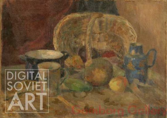 Still-life with Basket, Mugs, and Fruits – Натюрморт с корзиной, посудой и фруктами