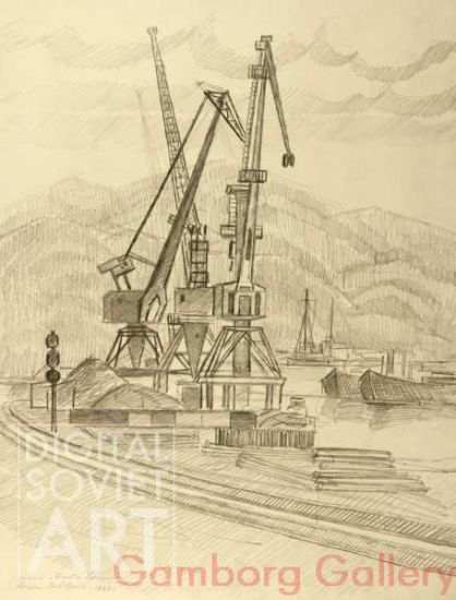 Cranes by the Baikal Harbour – Краны у порта Байкал