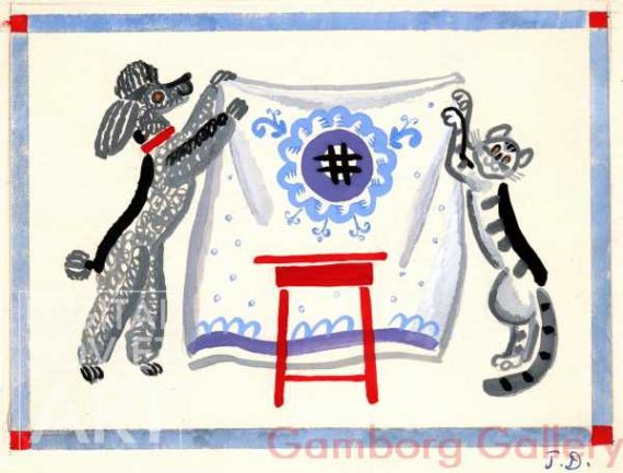 Illustration from "Lemele", Leib Kvitko – Иллюстрация для книги "Лемеле хозяйничает", Лев Квитко