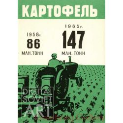 Increase Output of Potatoes. 1958: 86 mill. Tonnes. 1965: 147 mill Tonnes – Картофель. 1958г. 86 млн. тонн. 1965г. 147 млн. тонн