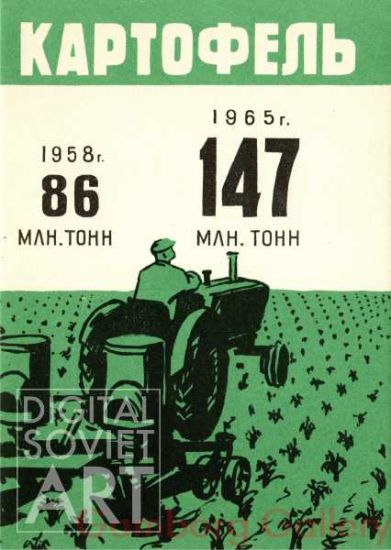 Increase Output of Potatoes. 1958: 86 mill. Tonnes. 1965: 147 mill Tonnes – Картофель. 1958г. 86 млн. тонн. 1965г. 147 млн. тонн