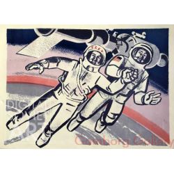 USSR and USA on a Spacewalk