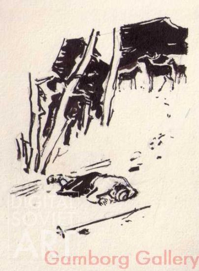 Illustration from "The Grains Fall Not on Stone", Ivan Ptashnikov, 1959 – Зерна падают не на камень, Иван Пташников, 1959