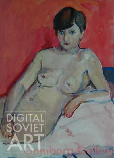 Nude On Red Background – Без названия