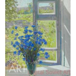 Cornflowers by the Window – Васильки на окне