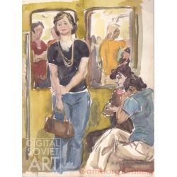 Girl with Handbag in Metro – Без названия
