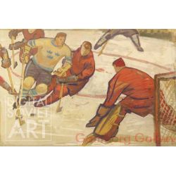 Ice Hockey. Sweden Scoring against the Soviet Union – Без названия