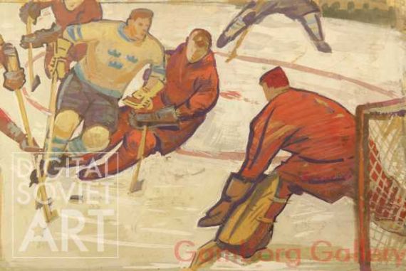 Ice Hockey. Sweden Scoring against the Soviet Union – Без названия