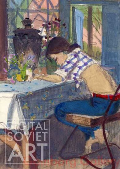 Daughter by the Table with Samovar – Без названия